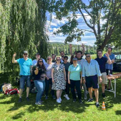 Teamfoto am Aasee bei Schnitzeljagd Münster