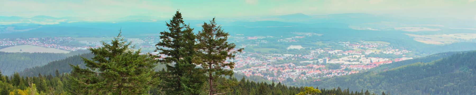 Panoramabild von oben Thüringer Wald