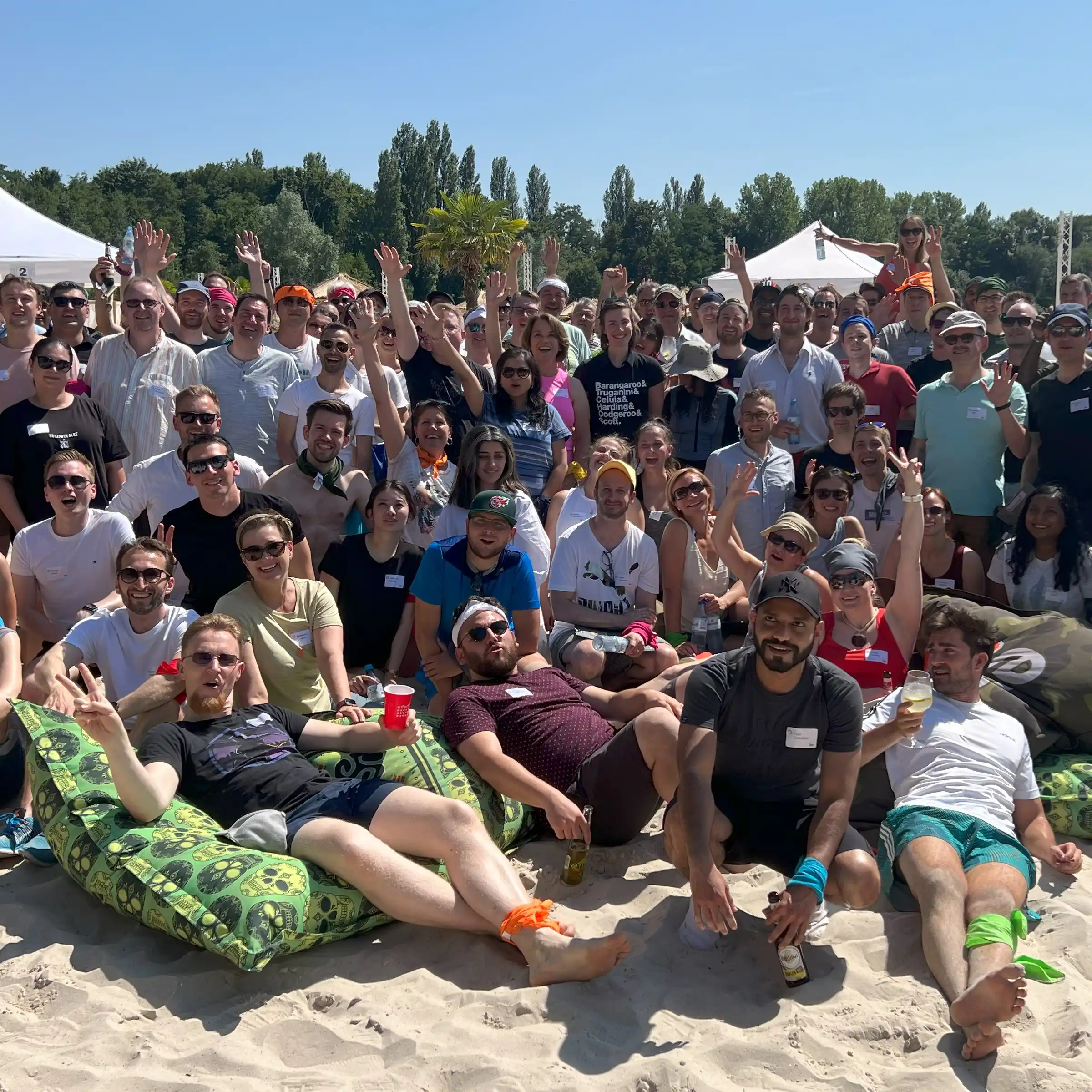 Beach Party Gruppenfoto