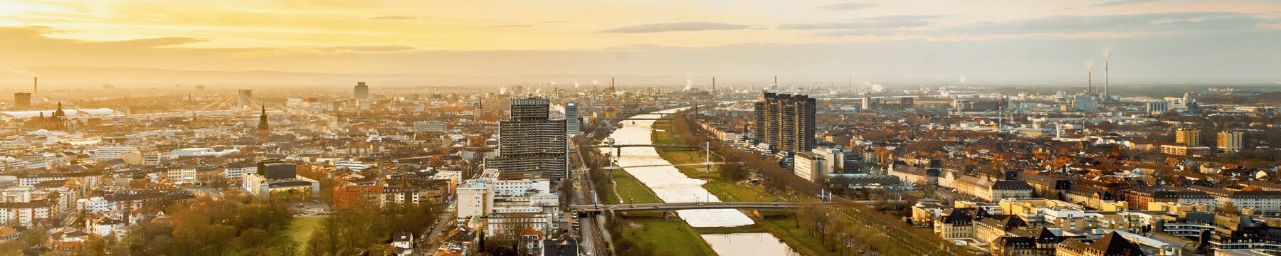 Mannheim Panorama Sonnenuntergang