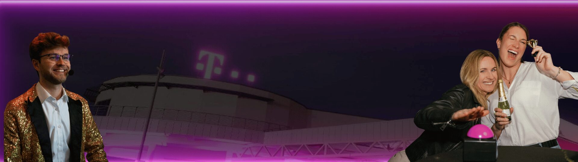 Showmaster und Teilnehmerinnen bei Quiz Night im Dome