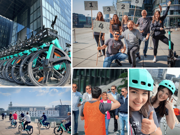 Collage Eindrücke Fahrradrallye Düsseldorf