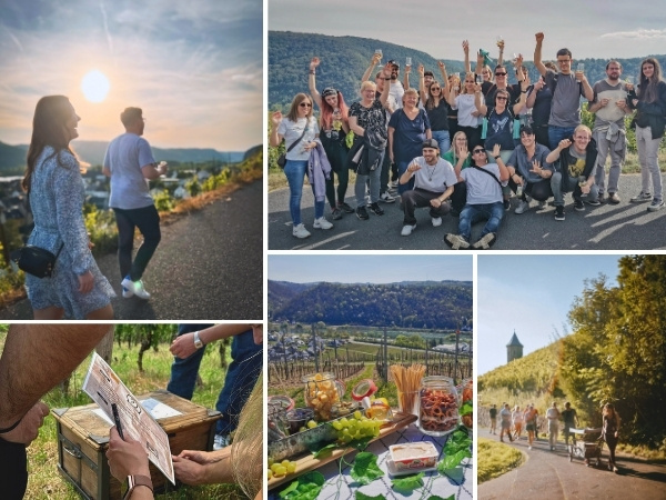 Collage mit Eindrücken aus Weinwanderungen
