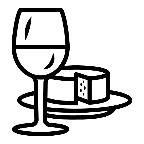 Icon Weinglas und Käse