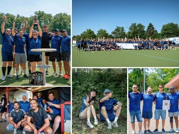 Collage aus Fotos von einer Teamolympiade